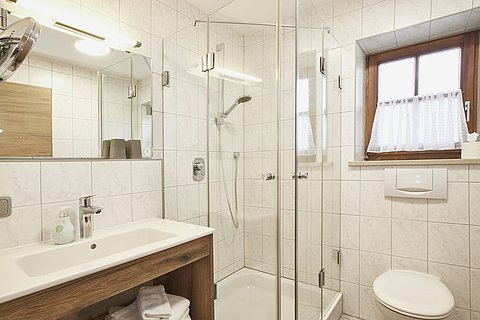 Das Bad im Zweizimmer Appartement Gamsnest